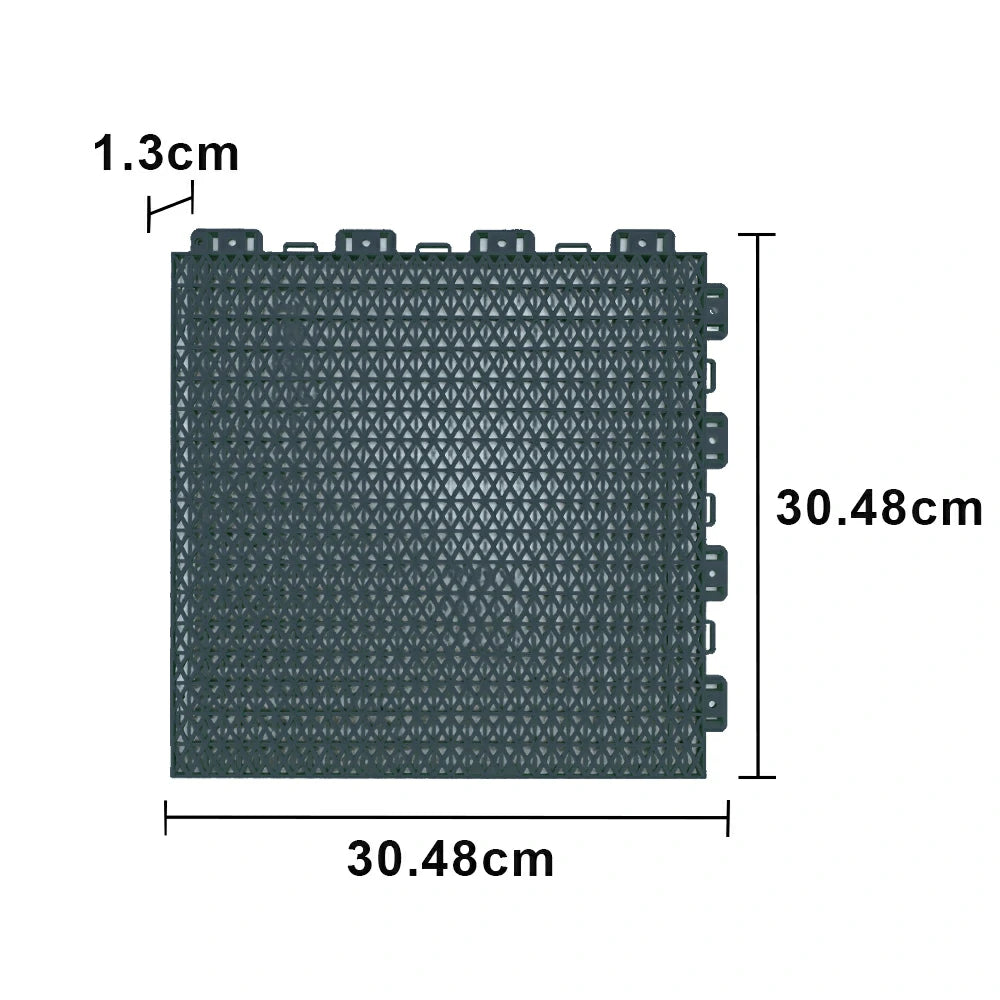 DUNK MASTER Interlocking Sports Floor Tiles - Double Layer Anti-Slip Basketball Court Flooring Modular Tiles 10/20/30 Square Meters - Dark Grey