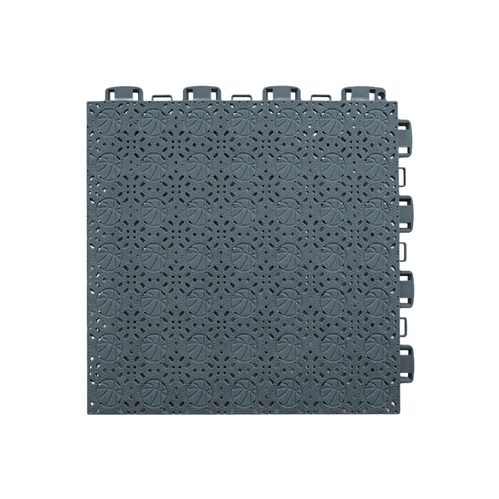 DUNK MASTER Interlocking Sports Floor Tiles - Anti-Slip Shock Absorbing Modular Court Flooring 10/20/30  Square Meters Basketball Court Outdoor Use - Dark Grey