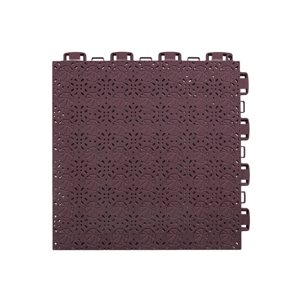 DUNK MASTER Interlocking Sports Floor Tiles - Anti-Slip Shock Absorbing Modular Court Flooring 10/20/30  Square Meters Basketball Court Outdoor Use - Coffee