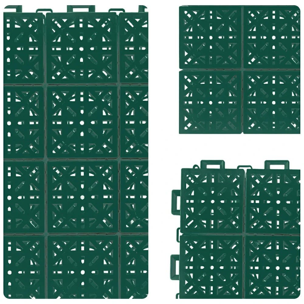 DUNK MASTER Interlocking Sports Floor Tiles - Anti-Slip Shock Absorbing Modular Court Flooring 10/20/30 Square Meters Basketball Court Outdoor Use - Dark Green
