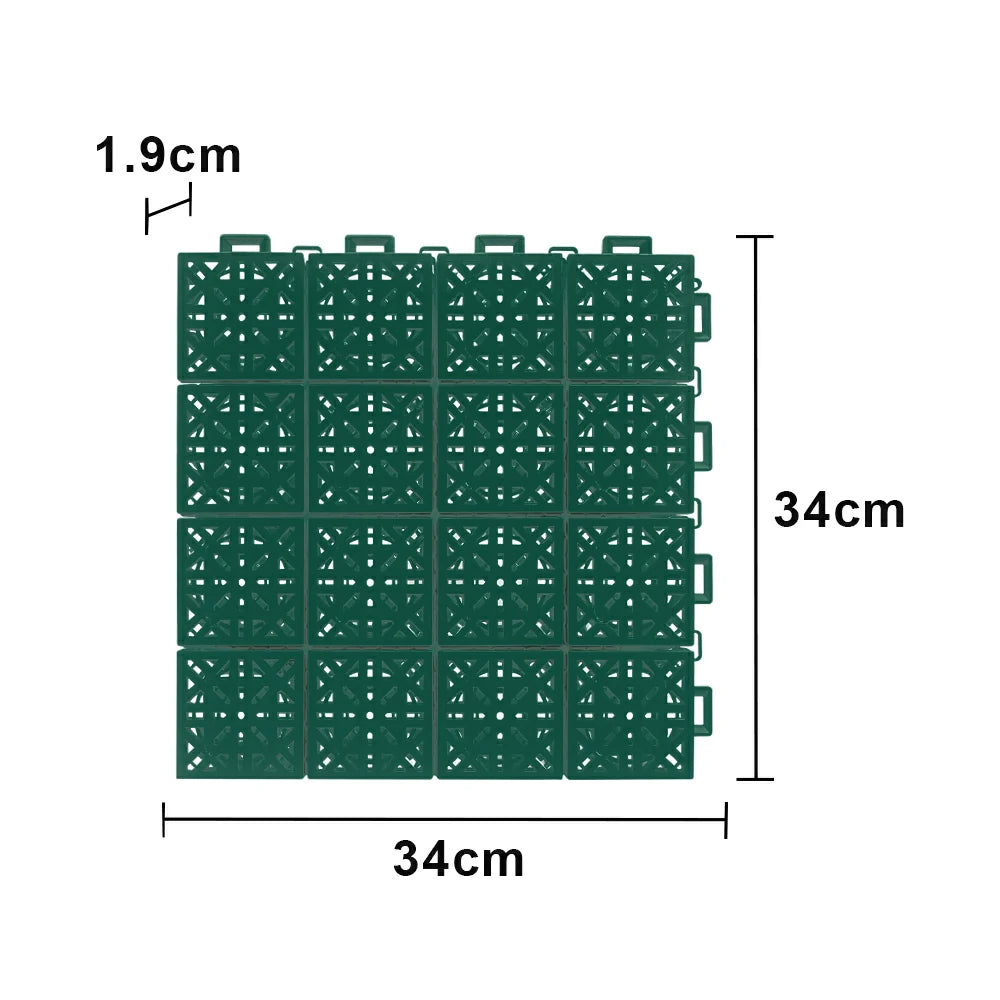DUNK MASTER Interlocking Sports Floor Tiles - Anti-Slip Shock Absorbing Modular Court Flooring 10/20/30 Square Meters Basketball Court Outdoor Use - Dark Green
