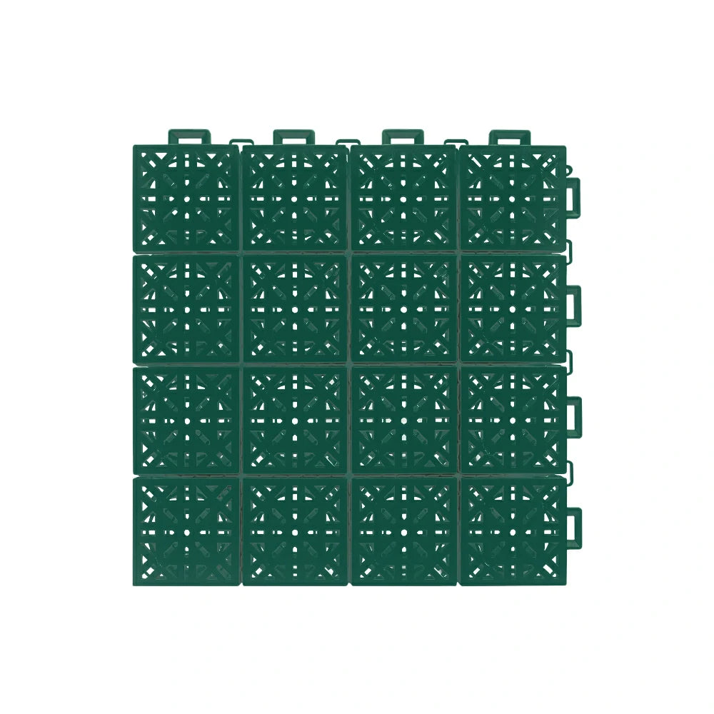 DUNK MASTER Interlocking Sports Floor Tiles - Anti-Slip Shock Absorbing Modular Court Flooring 10/20/30 Square Meters Basketball Court Outdoor Use - Dark Green