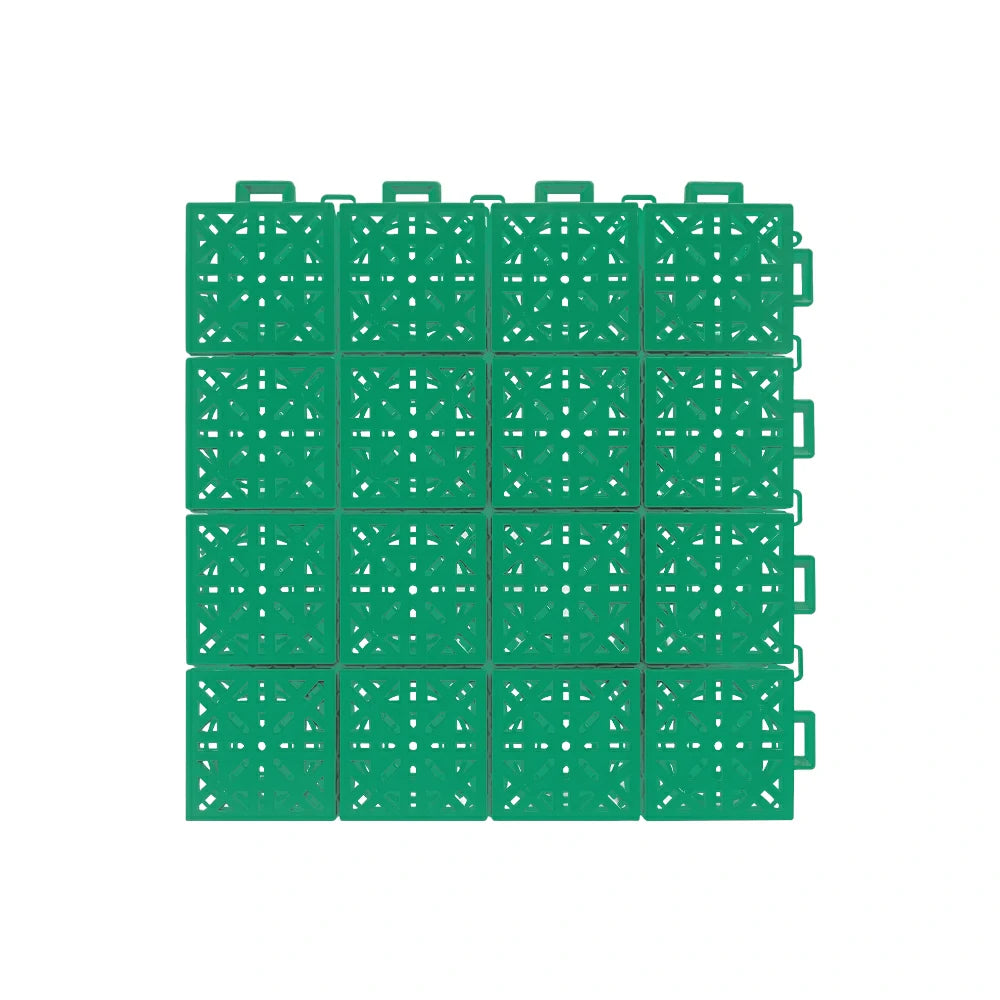 DUNK MASTER Interlocking Sports Floor Tiles - Anti-Slip Shock Absorbing Modular Court Flooring 10/20/30 Square Meters Basketball Court Outdoor Use - Grass Green
