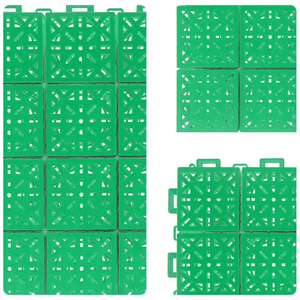 DUNK MASTER Interlocking Sports Floor Tiles - Anti-Slip Shock Absorbing Modular Court Flooring 10/20/30 Square Meters Basketball Court Outdoor Use - Emerald Green