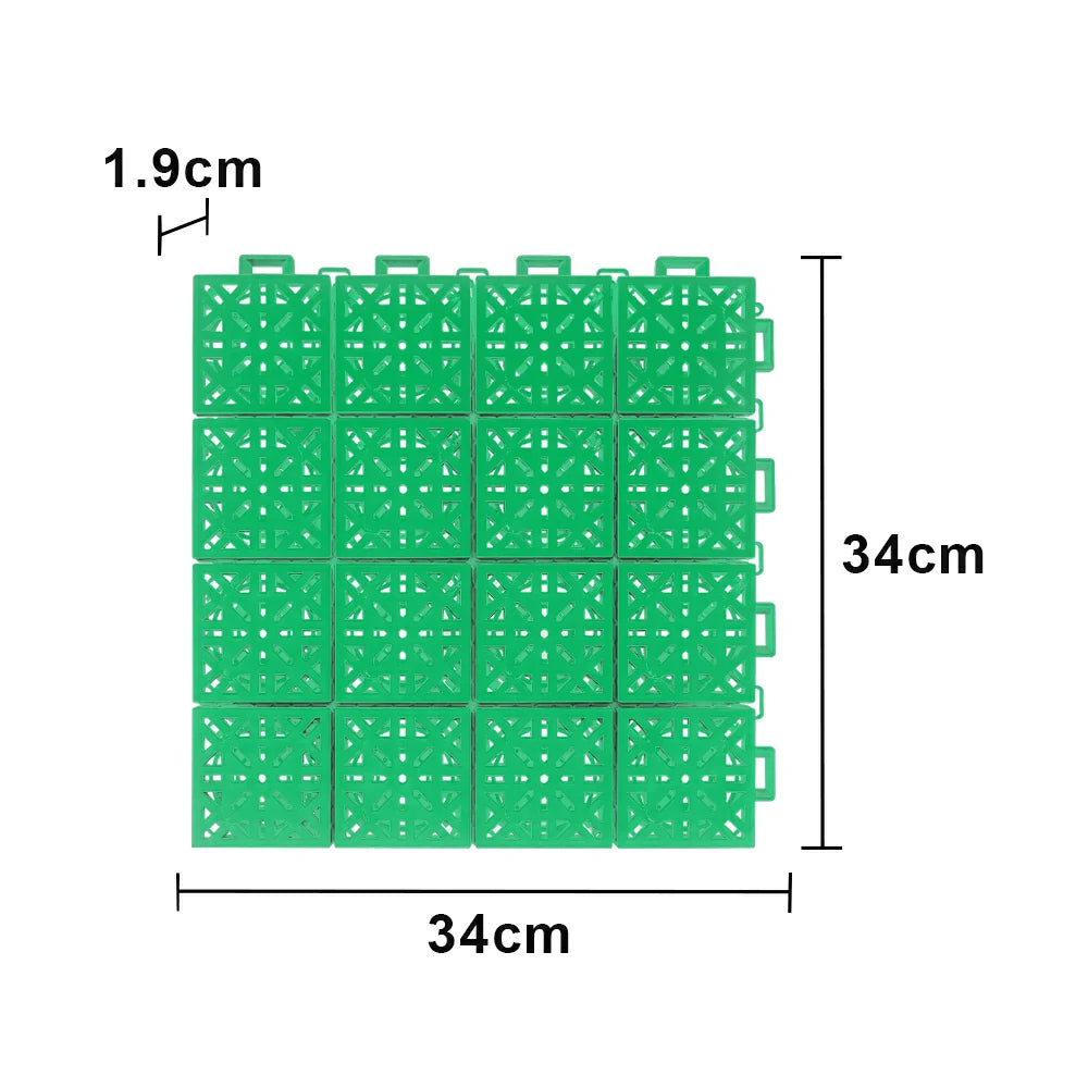 DUNK MASTER Interlocking Sports Floor Tiles - Anti-Slip Shock Absorbing Modular Court Flooring 10/20/30 Square Meters Basketball Court Outdoor Use - Emerald Green