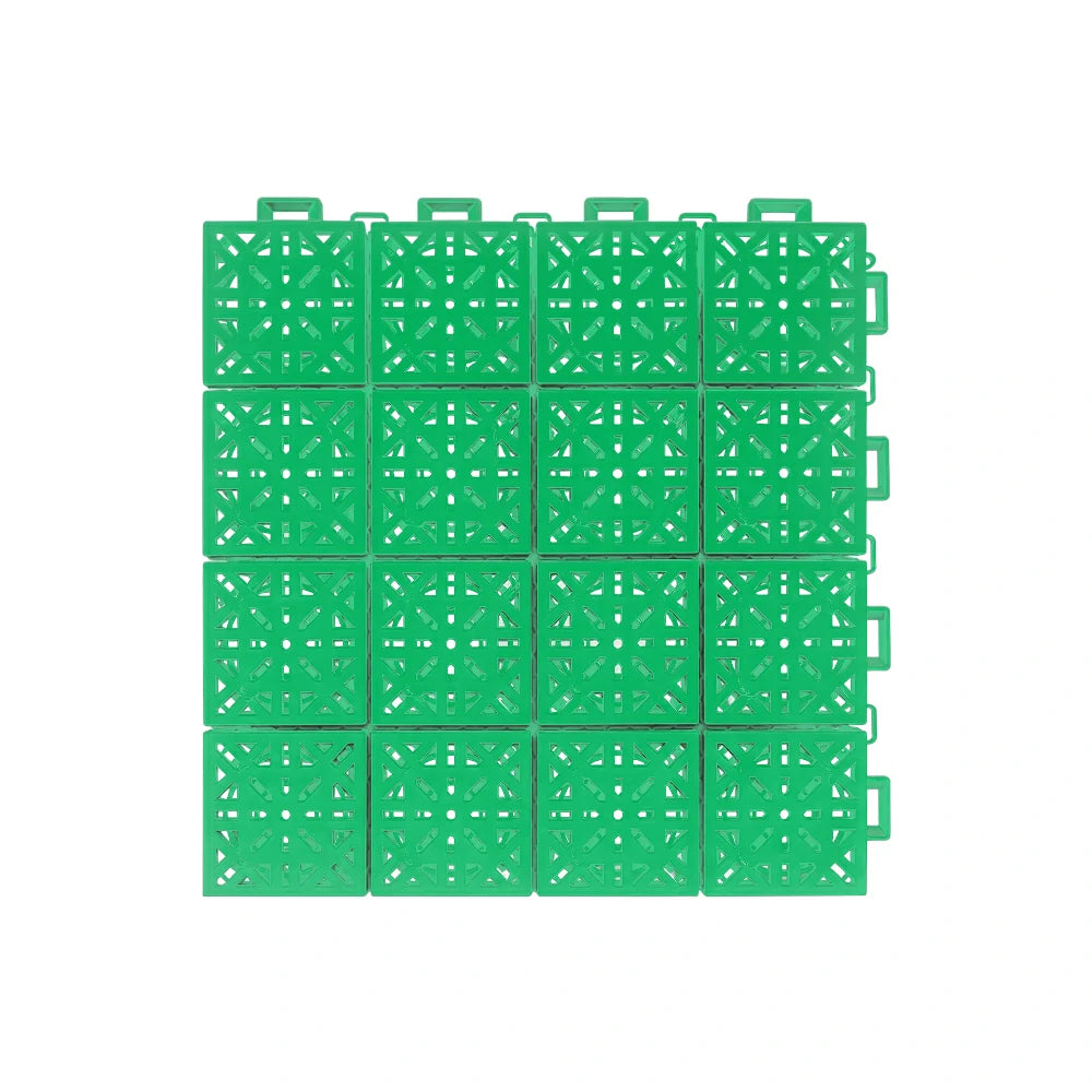 DUNK MASTER Interlocking Sports Floor Tiles - Anti-Slip Shock Absorbing Modular Court Flooring 10/20/30 Square Meters Basketball Court Outdoor Use - Emerald Green