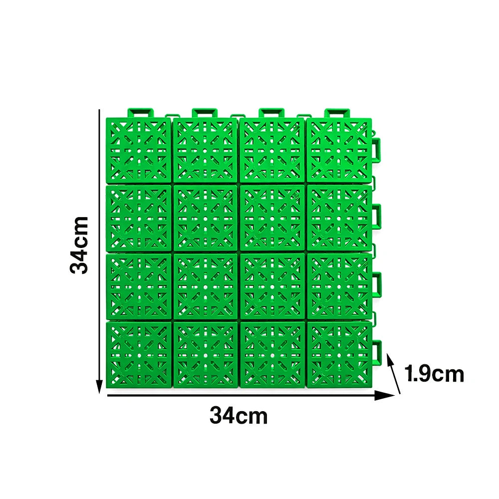 DUNK MASTER Interlocking Sports Floor Tiles - Anti-Slip Shock Absorbing Modular Court Flooring 10/20/30 Square Meters Basketball Court Outdoor Use - Apple Green