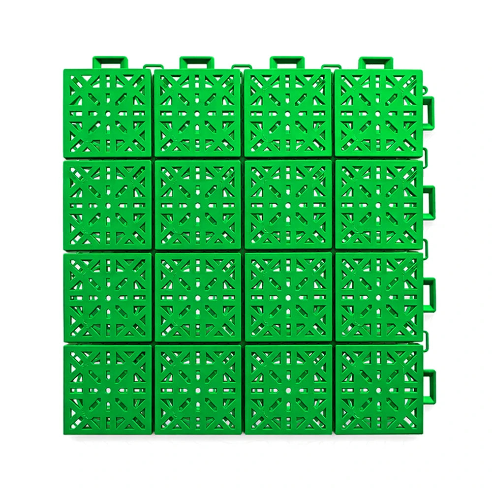 DUNK MASTER Interlocking Sports Floor Tiles - Anti-Slip Shock Absorbing Modular Court Flooring 10/20/30 Square Meters Basketball Court Outdoor Use - Apple Green