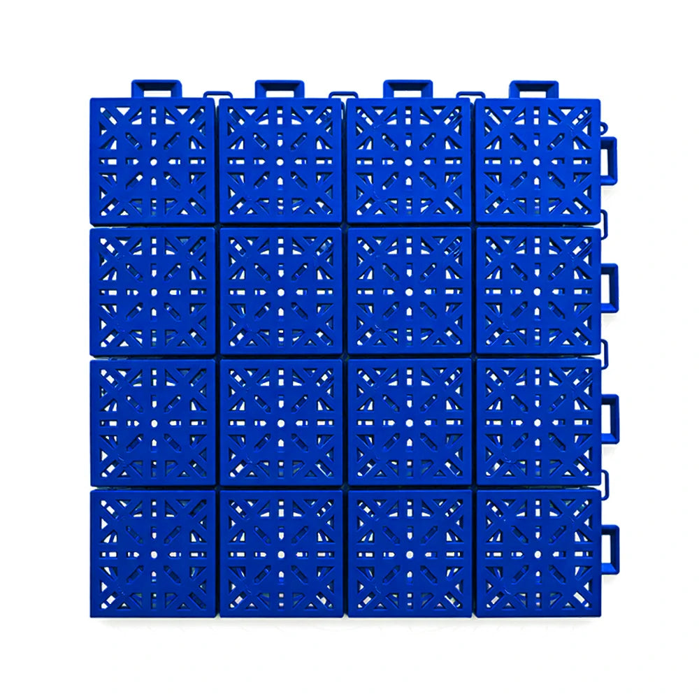 DUNK MASTER Interlocking Sports Floor Tiles - Anti-Slip Shock Absorbing Modular Court Flooring 10/20/30 Square Meters Basketball Court Outdoor Use - Royal Blue