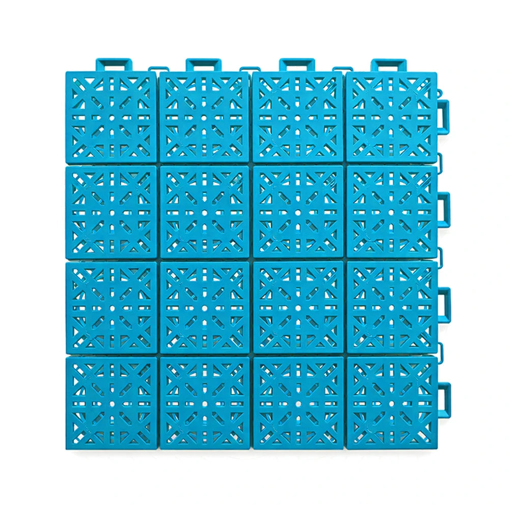 DUNK MASTER Interlocking Sports Floor Tiles - Anti-Slip Shock Absorbing Modular Court Flooring 10/20/30 Square Meters Basketball Court Outdoor Use - Blue