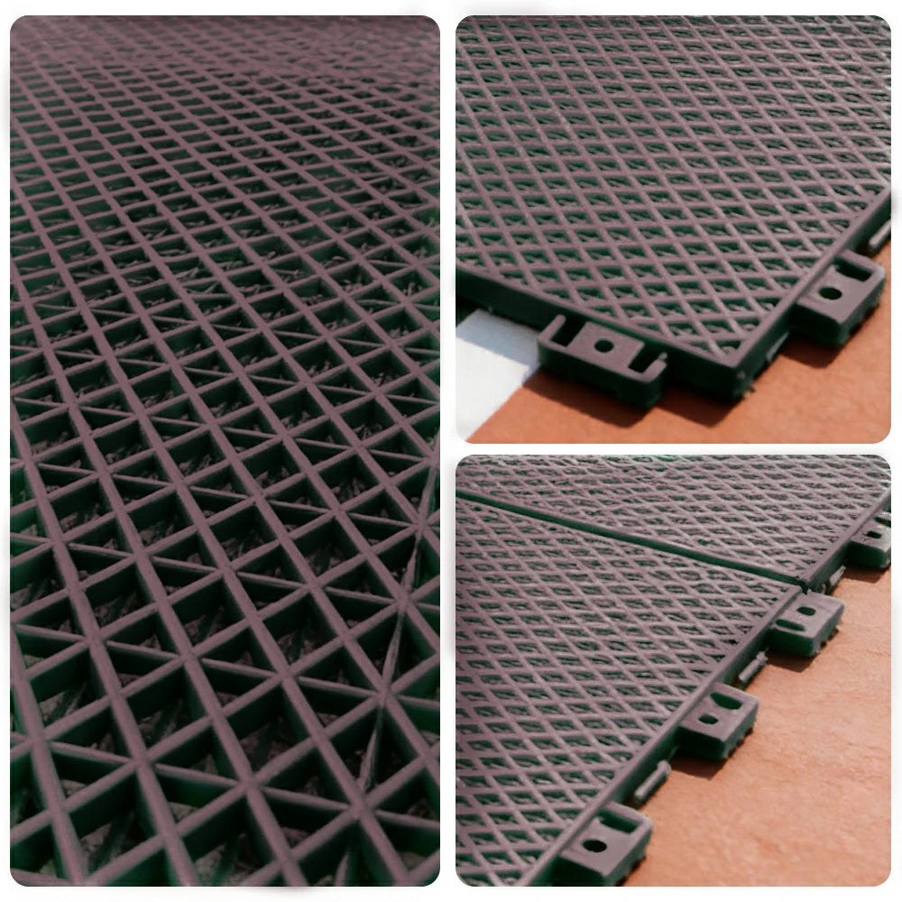 DUNK MASTER Interlocking Sports Floor Tiles - Double Layer Anti-Slip Basketball Court Flooring Modular Tiles 10/20/30 Square Meters - Coffee