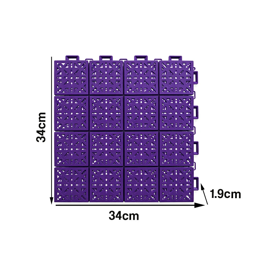 DUNK MASTER Interlocking Sports Floor Tiles - Anti-Slip Shock Absorbing Modular Court Flooring 10/20/30 Square Meters Basketball Court Outdoor Use - Purple