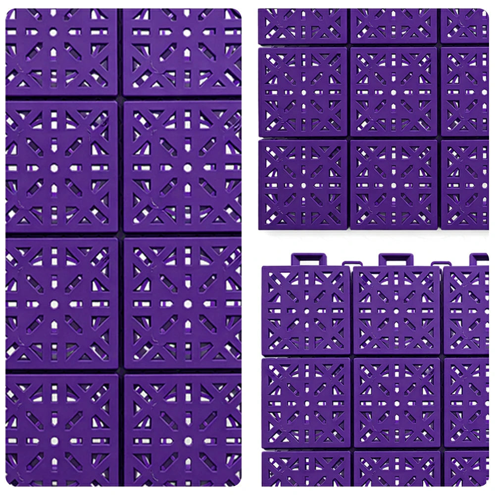 DUNK MASTER Interlocking Sports Floor Tiles - Anti-Slip Shock Absorbing Modular Court Flooring 10/20/30 Square Meters Basketball Court Outdoor Use - Purple