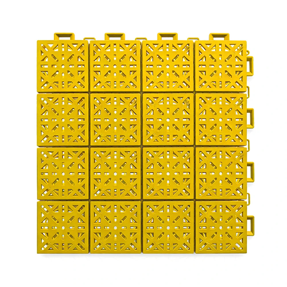 DUNK MASTER Interlocking Sports Floor Tiles - Anti-Slip Shock Absorbing Modular Court Flooring 10/20/30 Square Meters Basketball Court Outdoor Use - Yellow