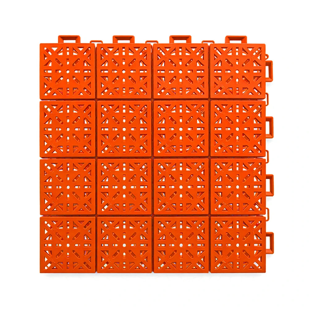 DUNK MASTER Interlocking Sports Floor Tiles - Anti-Slip Shock Absorbing Modular Court Flooring 10/20/30 Square Meters Basketball Court Outdoor Use - Orange