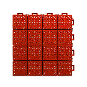 DUNK MASTER Interlocking Sports Floor Tiles - Anti-Slip Shock Absorbing Modular Court Flooring 10/20/30 Square Meters Basketball Court Outdoor Use - Red
