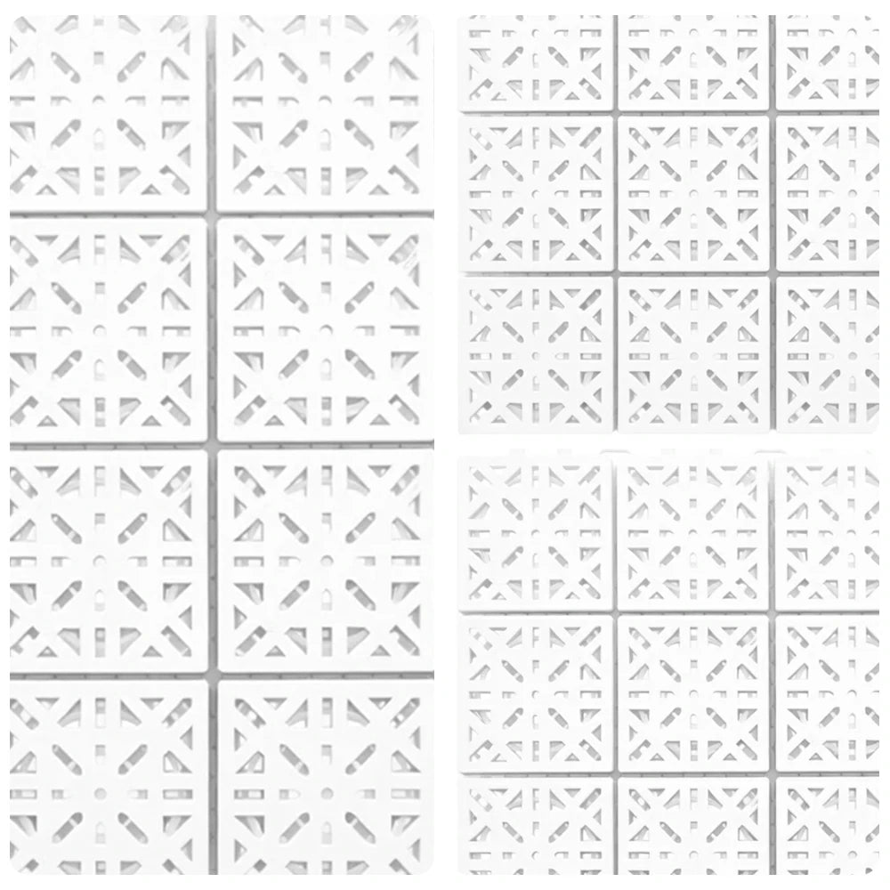 DUNK MASTER Interlocking Sports Floor Tiles - Anti-Slip Shock Absorbing Modular Court Flooring 10/20/30 Square Meters Basketball Court Outdoor Use - White