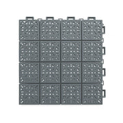 DUNK MASTER Interlocking Sports Floor Tiles - Anti-Slip Shock Absorbing Modular Court Flooring 10/20/30 Square Meters Basketball Court Outdoor Use - Light Grey