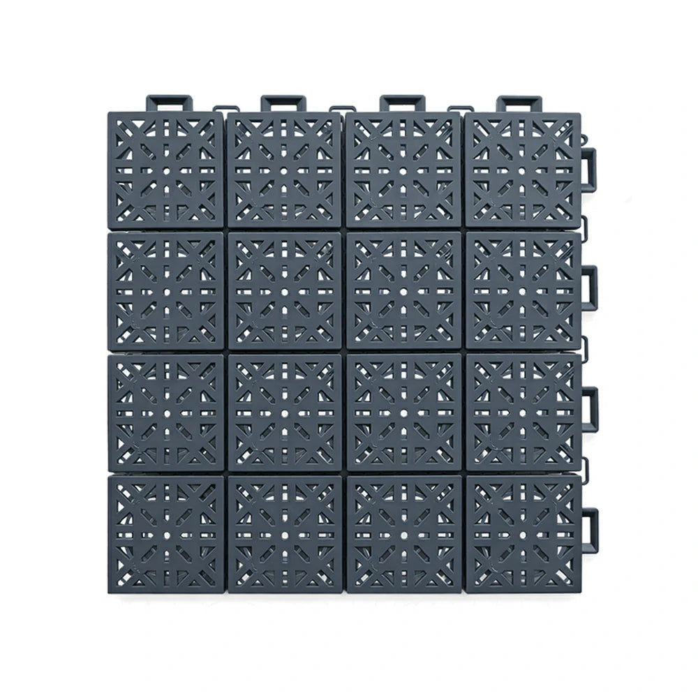 DUNK MASTER Interlocking Sports Floor Tiles - Anti-Slip Shock Absorbing Modular Court Flooring 10/20/30 Square Meters Basketball Court Outdoor Use - Drak Grey