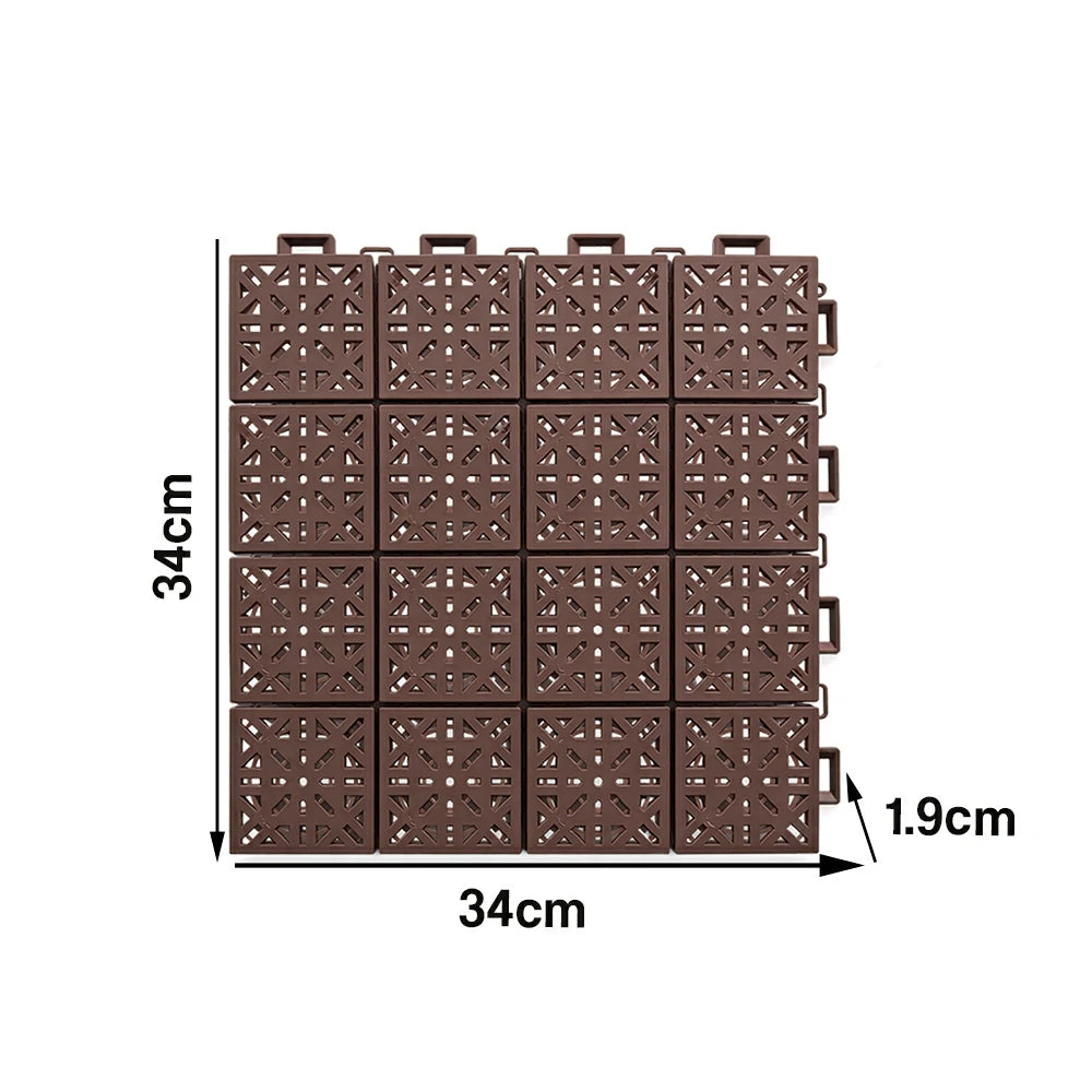 DUNK MASTER Interlocking Sports Floor Tiles - Anti-Slip Shock Absorbing Modular Court Flooring 10/20/30 Square Meters Basketball Court Outdoor Use - Coffee