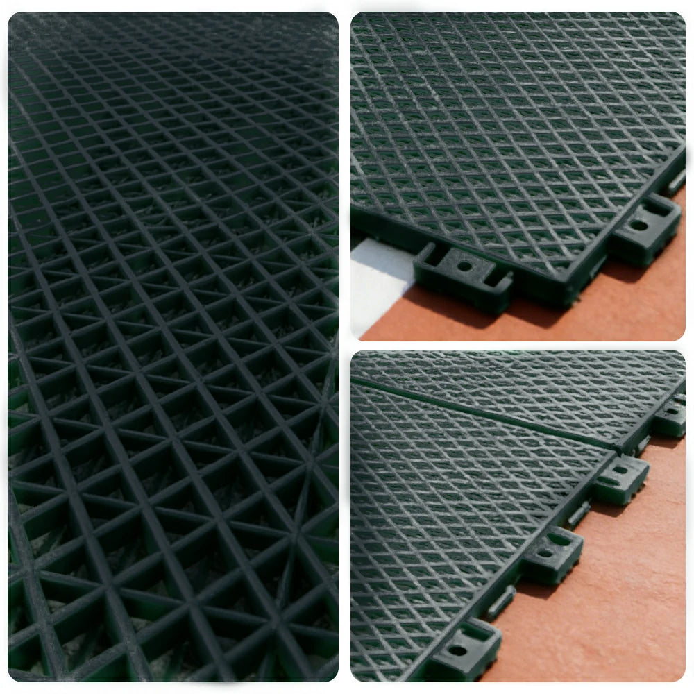 DUNK MASTER Interlocking Sports Floor Tiles - Double Layer Anti-Slip Basketball Court Flooring Modular Tiles 10/20/30 Square Meters - Black