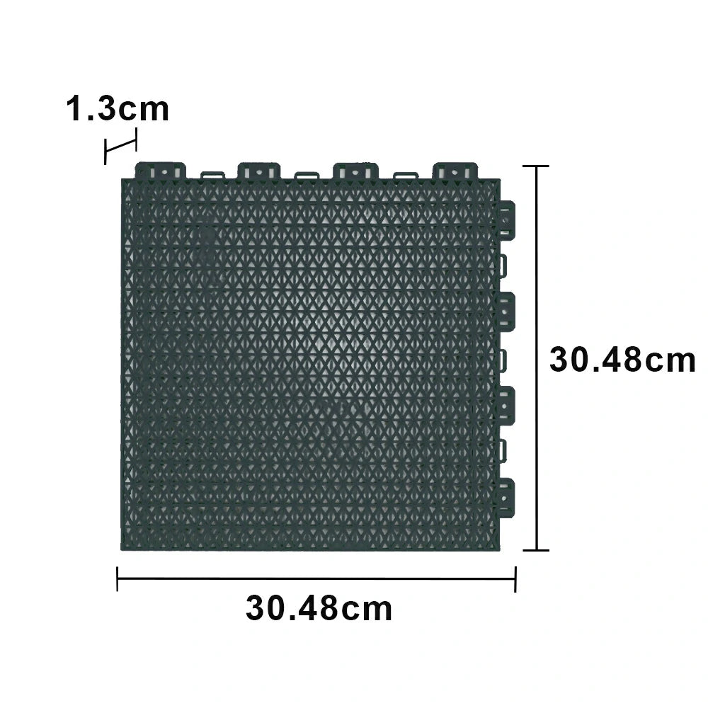 DUNK MASTER Interlocking Sports Floor Tiles - Double Layer Anti-Slip Basketball Court Flooring Modular Tiles 10/20/30 Square Meters - Black