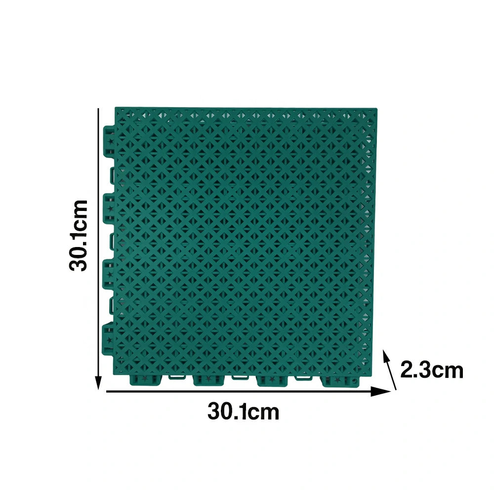 DUNK MASTER Outdoor Interlocking Sports Floor Tiles Anti-Slip Shock Absorbing Basketball Court Flooring 10/20/30 - Dark Green