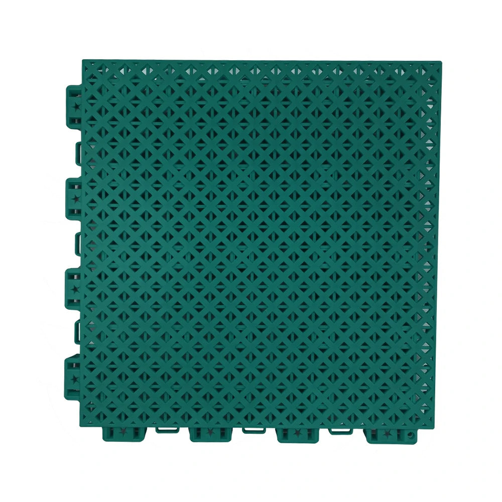 DUNK MASTER Outdoor Interlocking Sports Floor Tiles Anti-Slip Shock Absorbing Basketball Court Flooring 10/20/30 - Dark Green