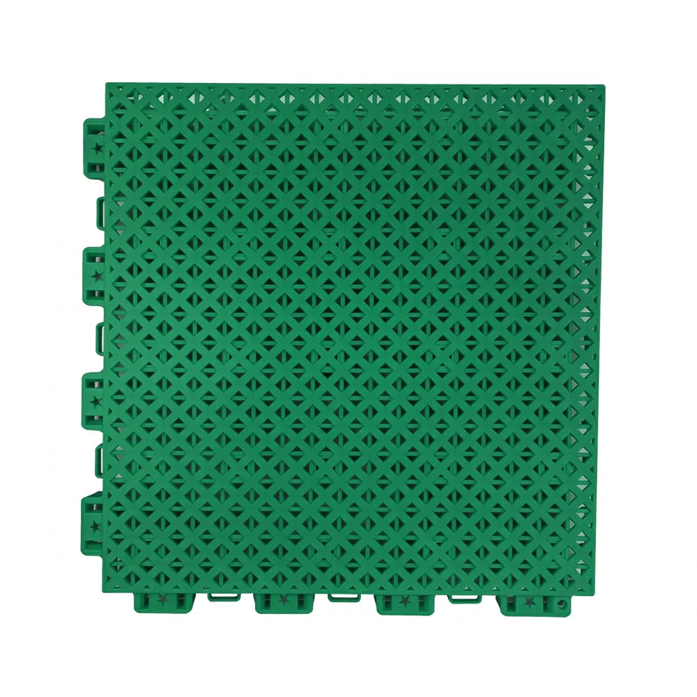 DUNK MASTER Outdoor Interlocking Sports Floor Tiles Anti-Slip Shock Absorbing Basketball Court Flooring 10/20/30 - Grass Green