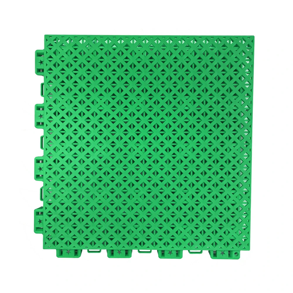 DUNK MASTER Outdoor Interlocking Sports Floor Tiles Anti-Slip Shock Absorbing Basketball Court Flooring 10/20/30 Square Meters - Emerald Green