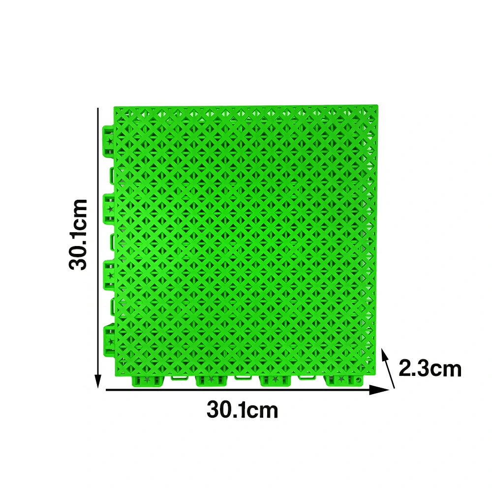 DUNK MASTER Outdoor Interlocking Sports Floor Tiles Anti-Slip Shock Absorbing Basketball Court Flooring 10/20/30 Square Meters - Apple Green