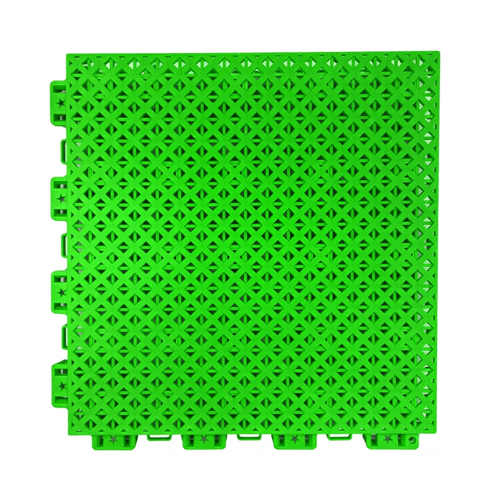 DUNK MASTER Outdoor Interlocking Sports Floor Tiles Anti-Slip Shock Absorbing Basketball Court Flooring 10/20/30 Square Meters - Apple Green