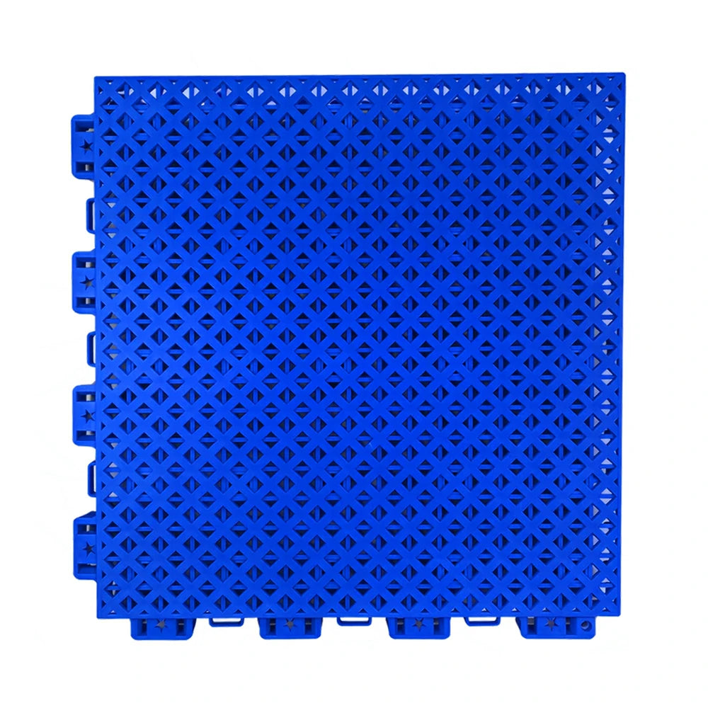 DUNK MASTER Outdoor Interlocking Sports Floor Tiles Anti-Slip Shock Absorbing Basketball Court Flooring 10/20/30 Square Meters - Royal Blue