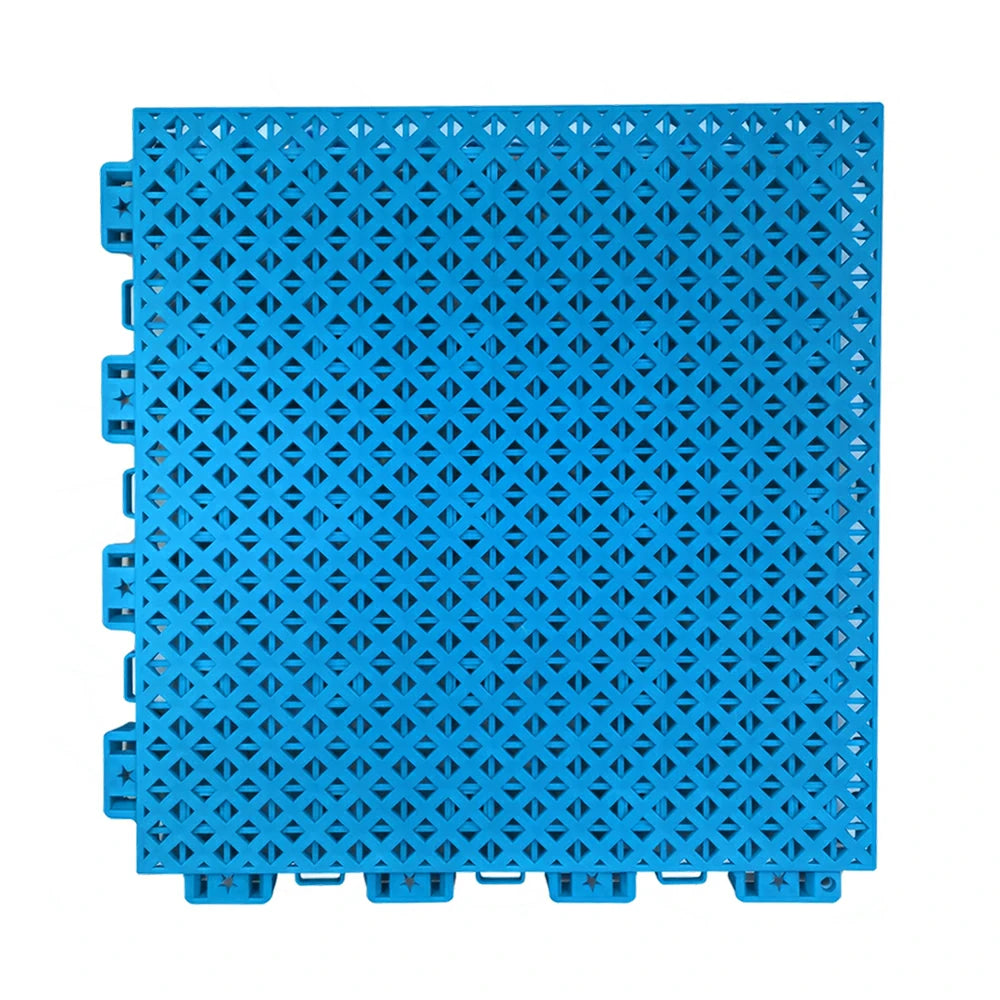 DUNK MASTER Outdoor Interlocking Sports Floor Tiles Anti-Slip Shock Absorbing Basketball Court Flooring 10/20/30 Square Meters - Blue