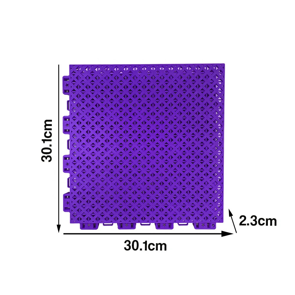DUNK MASTER Outdoor Interlocking Sports Floor Tiles Anti-Slip Shock Absorbing Basketball Court Flooring 10/20/30 Square Meters - Purple
