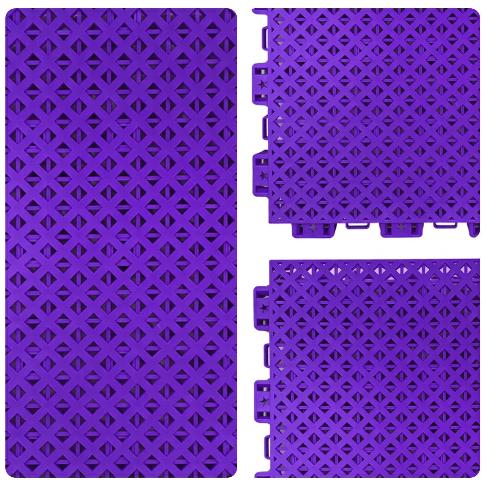 DUNK MASTER Outdoor Interlocking Sports Floor Tiles Anti-Slip Shock Absorbing Basketball Court Flooring 10/20/30 Square Meters - Purple