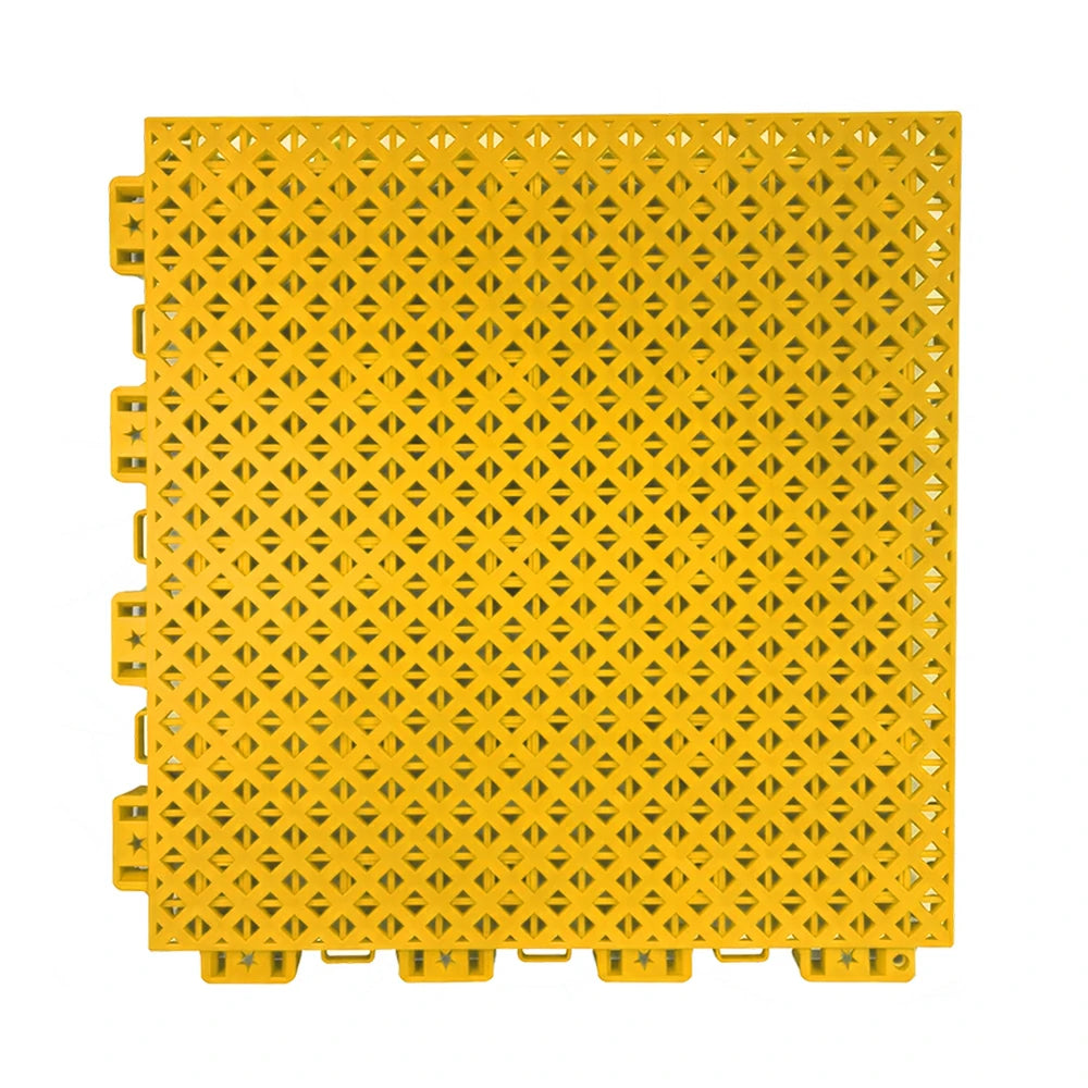 DUNK MASTER Outdoor Interlocking Sports Floor Tiles Anti-Slip Shock Absorbing Basketball Court Flooring 10/20/30 Square Meters - Yellow