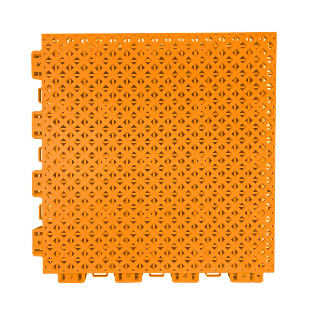 DUNK MASTER Outdoor Interlocking Sports Floor Tiles Anti-Slip Shock Absorbing Basketball Court Flooring 10/20/30 Square Meters - Orange