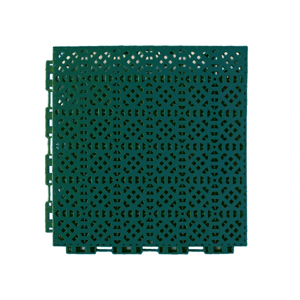 DUNK MASTER Interlocking Sports Floor Tiles - Anti-Slip Grid Pattern Court Flooring 25cm Modular Tiles for Basketball Courts 10/20/30 Square Meters - Dark Green