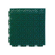 DUNK MASTER Interlocking Sports Floor Tiles - Anti-Slip Grid Pattern Court Flooring 25cm Modular Tiles for Basketball Courts 10/20/30 Square Meters - Dark Green