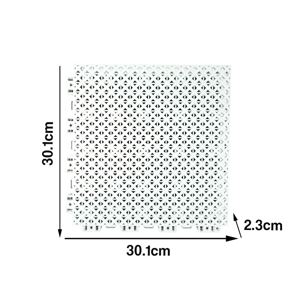 DUNK MASTER Outdoor Interlocking Sports Floor Tiles Anti-Slip Shock Absorbing Basketball Court Flooring 10/20/30 Square Meters - White
