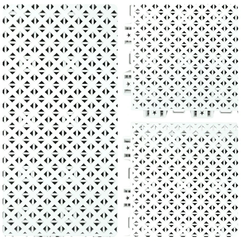 DUNK MASTER Outdoor Interlocking Sports Floor Tiles Anti-Slip Shock Absorbing Basketball Court Flooring 10/20/30 Square Meters - White