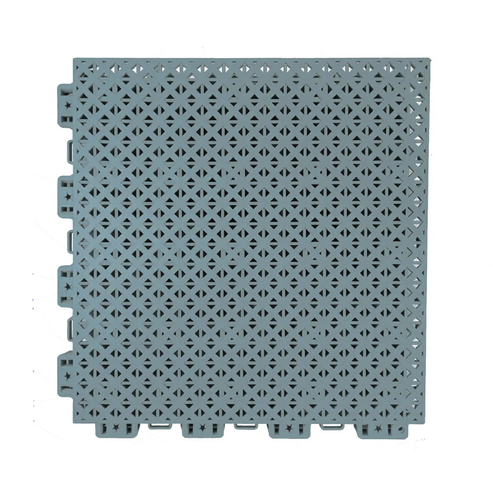 DUNK MASTER Outdoor Interlocking Sports Floor Tiles Anti-Slip Shock Absorbing Basketball Court Flooring 10/20/30 Square Meters - Light Grey