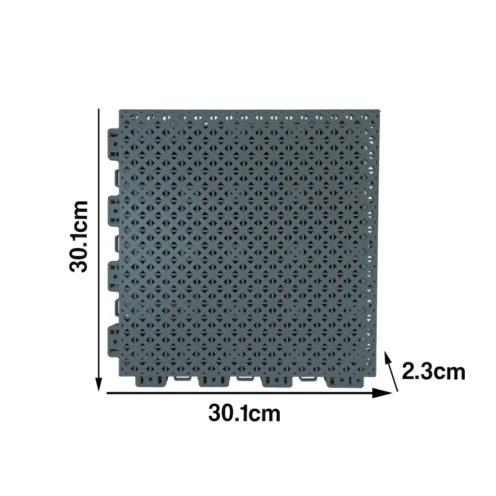 DUNK MASTER Outdoor Interlocking Sports Floor Tiles Anti-Slip Shock Absorbing Basketball Court Flooring 10/20/30 Square Meters - Dark Grey