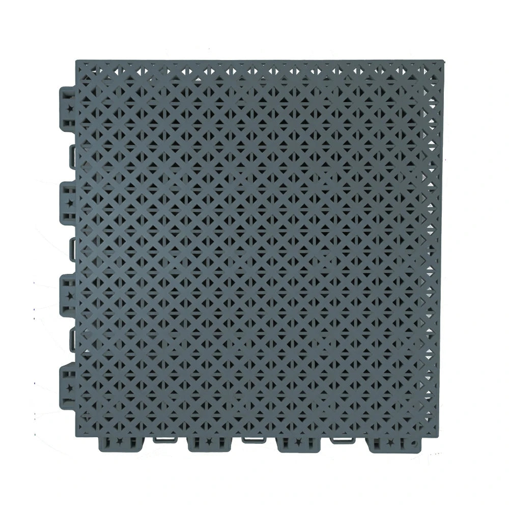 DUNK MASTER Outdoor Interlocking Sports Floor Tiles Anti-Slip Shock Absorbing Basketball Court Flooring 10/20/30 Square Meters - Dark Grey