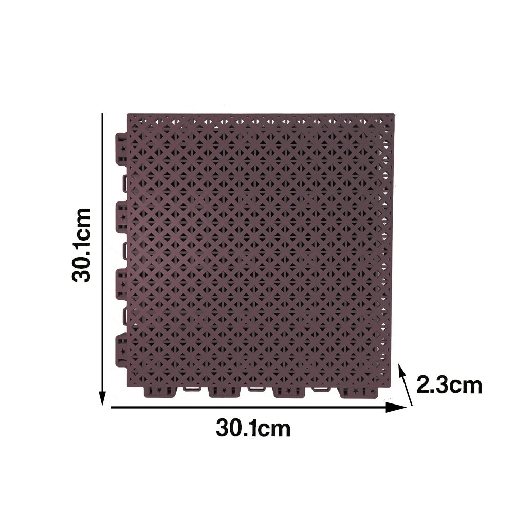 DUNK MASTER Outdoor Interlocking Sports Floor Tiles Anti-Slip Shock Absorbing Basketball Court Flooring 10/20/30 Square Meters - Coffee