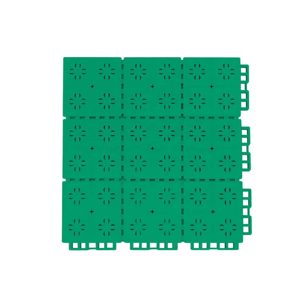 DUNK MASTER Outdoor Interlocking Sports Floor Tiles Anti-Slip Shock Absorbing Basketball Court Flooring 10/20/30 Square Meters - Grass Green