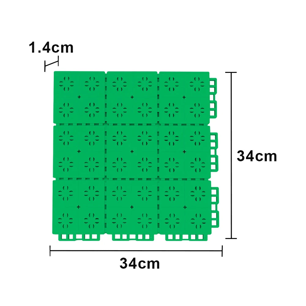 DUNK MASTER Outdoor Interlocking Sports Floor Tiles Anti-Slip Shock Absorbing Basketball Court Flooring 10/20/30 Square Meters - Emerald Green