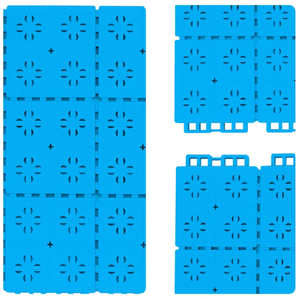 DUNK MASTER Outdoor Interlocking Sports Floor Tiles Anti-Slip Shock Absorbing Basketball Court Flooring 10/20/30 Square Meters - Blue