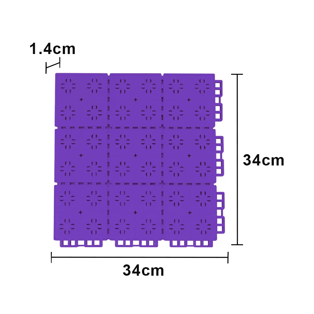 DUNK MASTER Outdoor Interlocking Sports Floor Tiles Anti-Slip Shock Absorbing Basketball Court Flooring 10/20/30 Square Meters - Purple